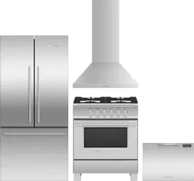 4 Piece Package Includes Refrigerator, Range, Hood And Dishwasher